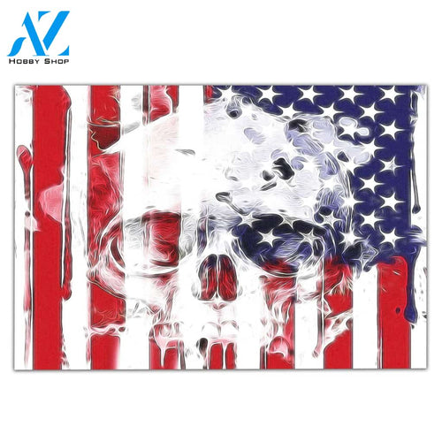 Skull USA Flag Pattern H010507 Doormat | Welcome Mat | House Warming Gift