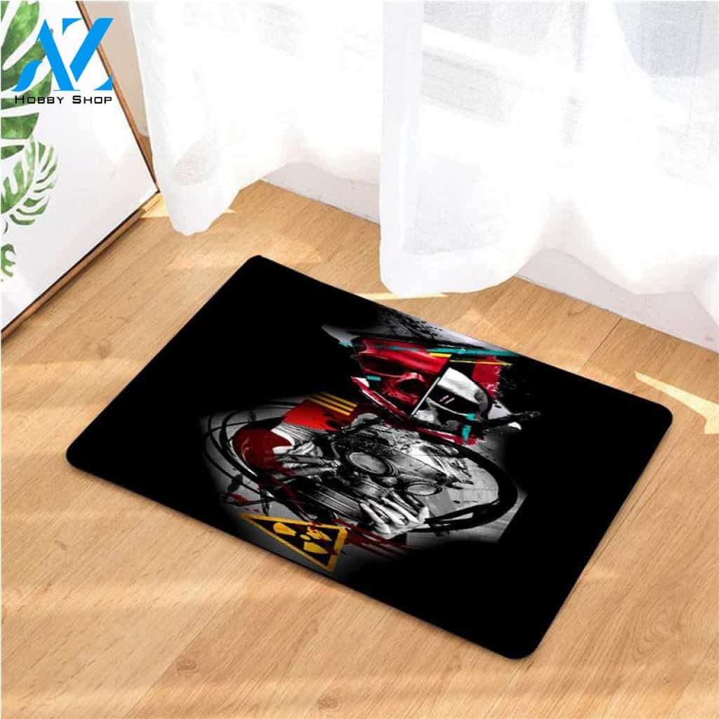 skull wallpaper doormats