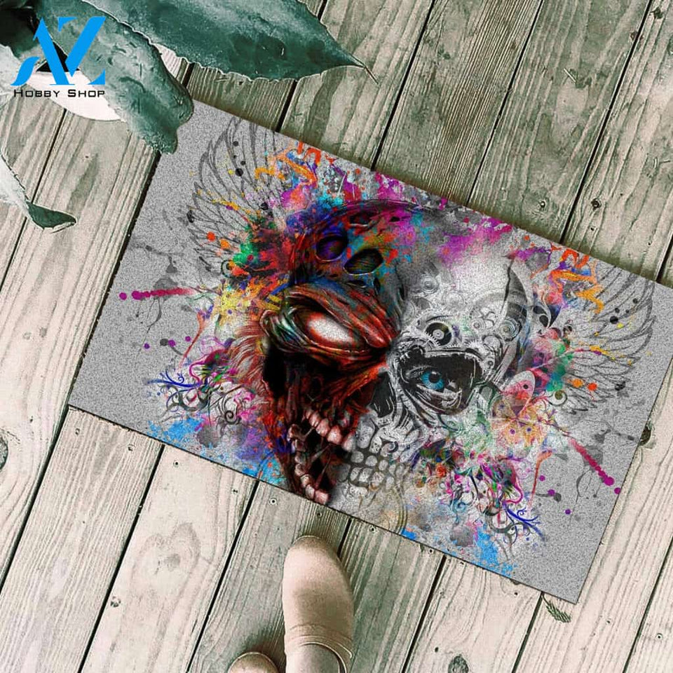 Skull Watercolor Printed Doormat SK-DM-0Q20