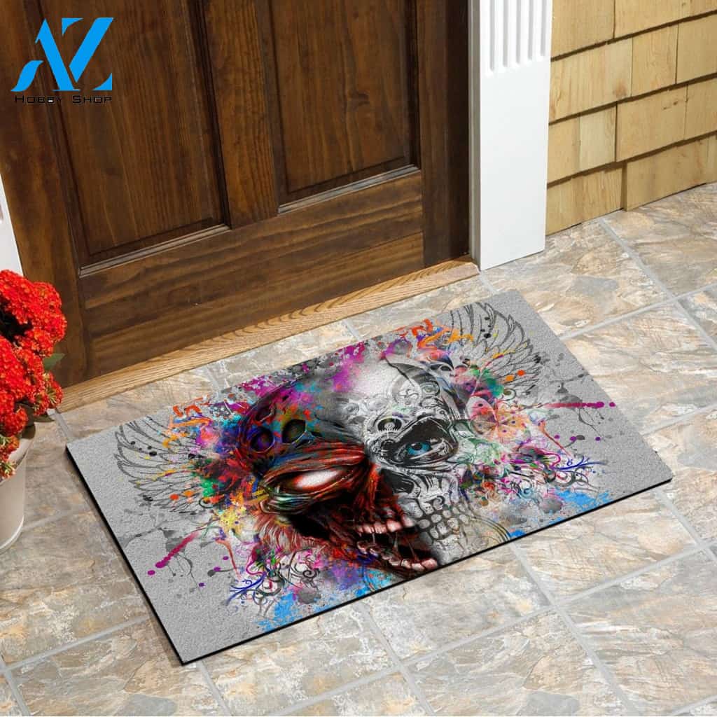Skull Watercolor Printed Doormat SK-DM-0Q20
