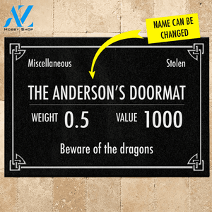 Skyrim Doormat Customized Skyrim Beware Of The Dragons | Welcome Mat | House Warming Gift