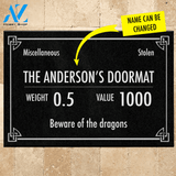 Skyrim Doormat Customized Skyrim Beware Of The Dragons | Welcome Mat | House Warming Gift