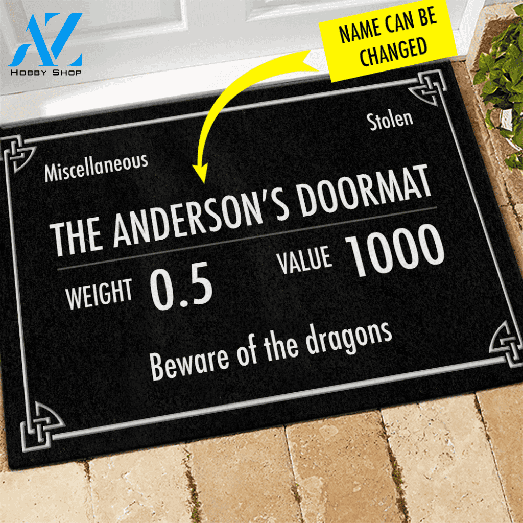 Skyrim Doormat Customized Skyrim Beware Of The Dragons | Welcome Mat | House Warming Gift