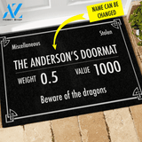 Skyrim Doormat Customized Skyrim Beware Of The Dragons | Welcome Mat | House Warming Gift