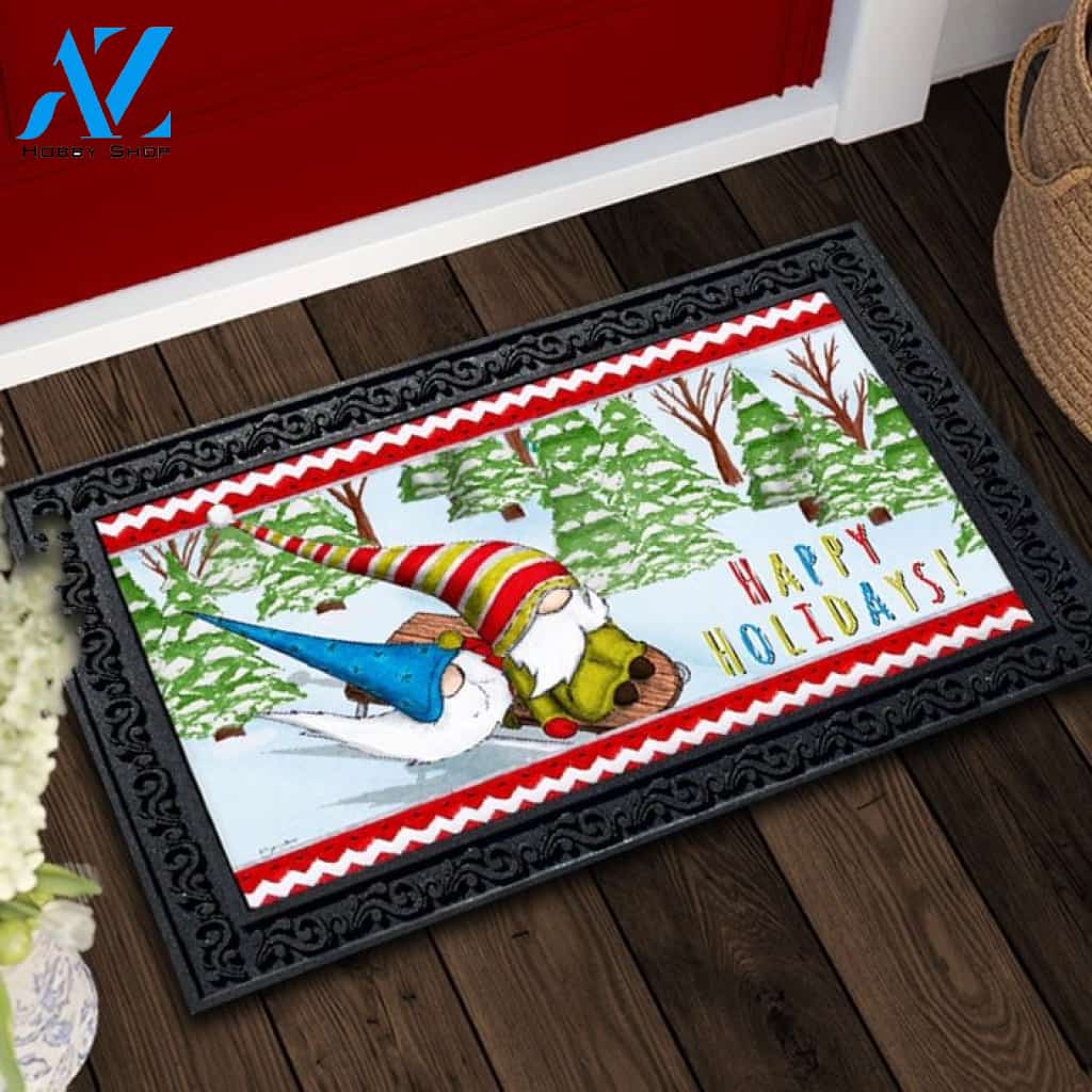 Sledding Gnomes Doormat - 18" x 30"