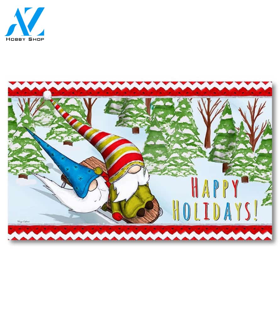Sledding Gnomes Doormat - 18" x 30"