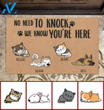 Sleeping Dog And Cat, All Guest Must Be Approved | No Need To Knock We Know You Are Here | 24h Patrolled Area Personalized Doormat