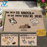 Sleeping Dog And Cat, All Guest Must Be Approved | No Need To Knock We Know You Are Here | 24h Patrolled Area Personalized Doormat