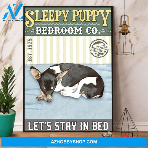 Sleepy Puppy Bedroom Co Let’S Stay In Bed Canvas And Poster, Wall Decor Visual Art