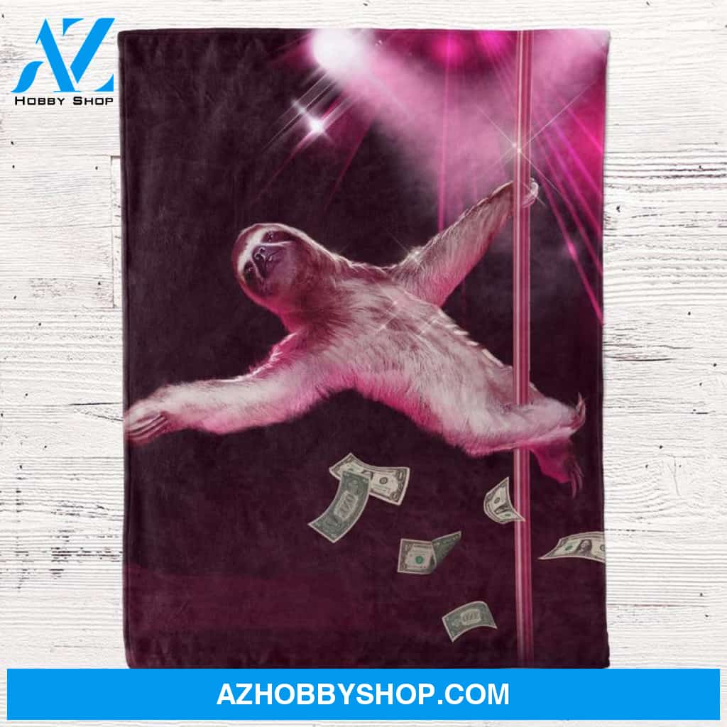 Sloth Blanket, Dancing Blanket, Warm Fleece Throw, Animal Theme, Home Decor, Fleece Fabric, Sloth Art, College Dorm Decor, Plush Fabric