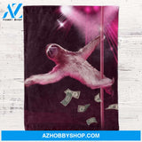 Sloth Blanket, Dancing Blanket, Warm Fleece Throw, Animal Theme, Home Decor, Fleece Fabric, Sloth Art, College Dorm Decor, Plush Fabric