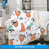 Sloth Blanket, Sloth Throw, Animal Blanket, Animal Throw, White Blanket, White Throw, Sherpa Blanket, Sherpa Throw, Fleece Blanket,