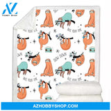 Sloth Blanket, Sloth Throw, Animal Blanket, Animal Throw, White Blanket, White Throw, Sherpa Blanket, Sherpa Throw, Fleece Blanket,