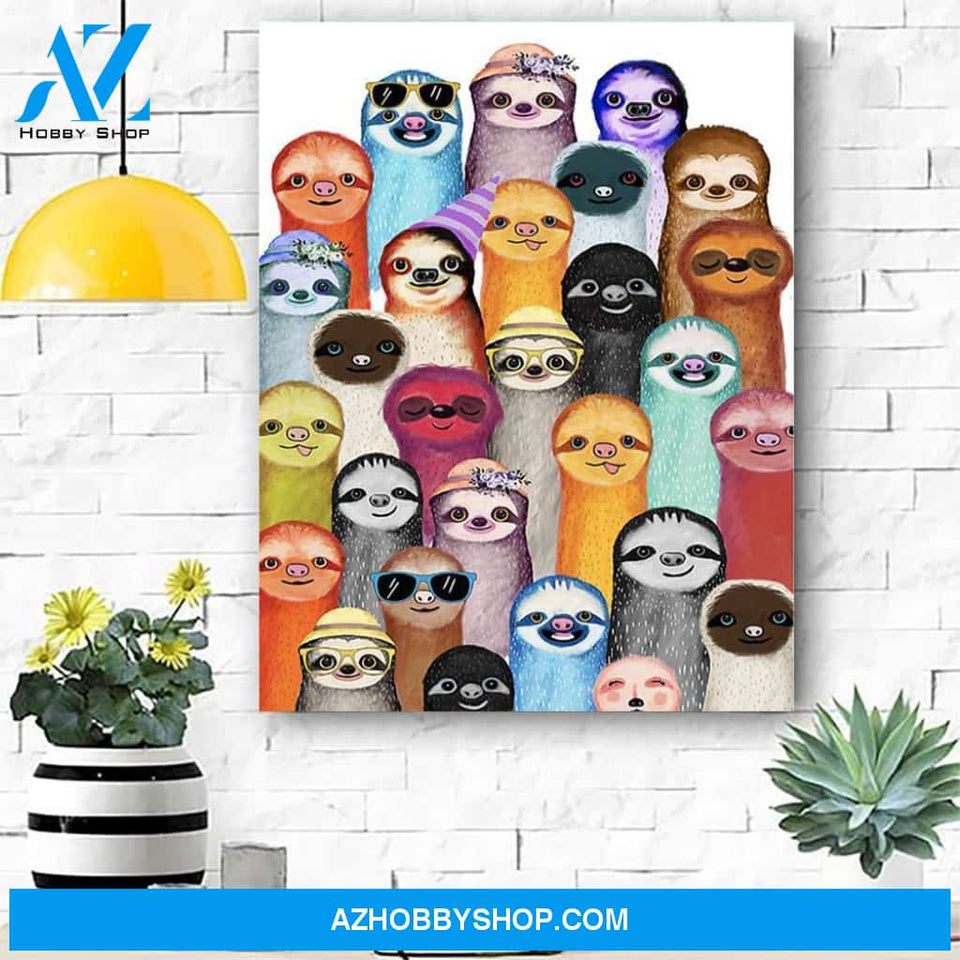 Sloth Canvas Prints Wall Art - Matte Canvas