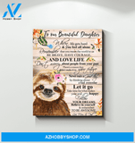 Sloth Daughter (Mom & Dad) Remember To Be Awesome Canvas Wall Art