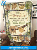 Sloth Fleece Blanket To My Daughter - Gift For Daughter | Family Blanket