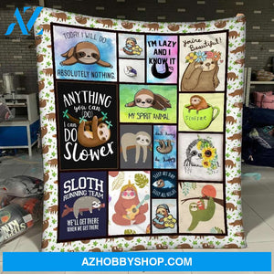 Sloth Fleece Blanket Today I Will Do Absolutely Nothing - Gift For Sloth Lover