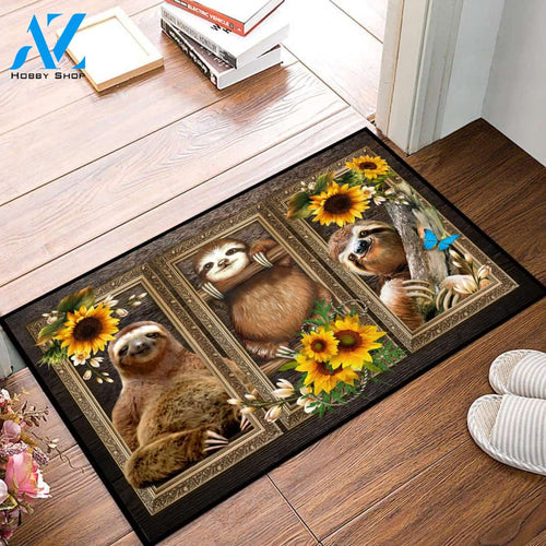Sloth Lovely Sunflowers Doormat | Welcome Mat | House Warming Gift
