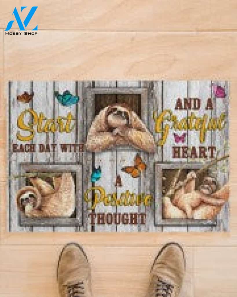 Sloth Lovely Sunflowers Gift For You Doormat