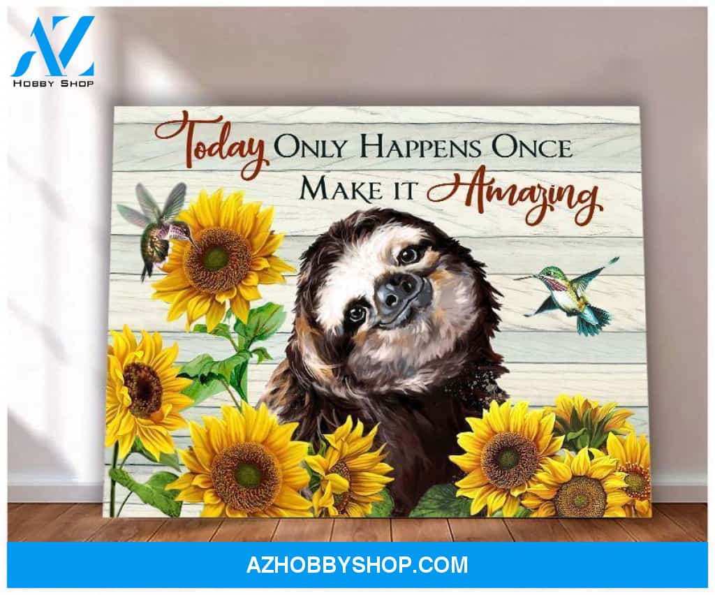 Sloth Make It Amazing Canvas Wall Art