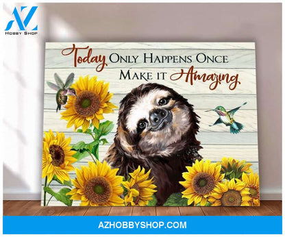 Sloth Make It Amazing Canvas Wall Art