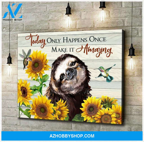 Sloth Make It Amazing Canvas Wall Art