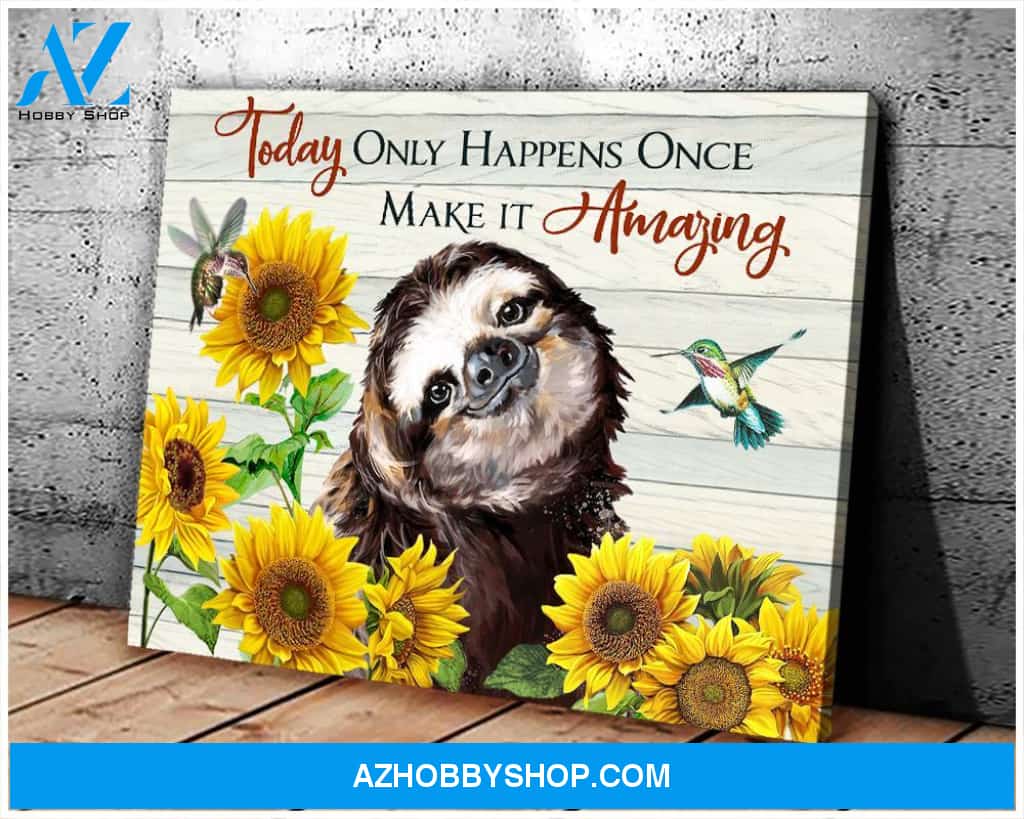 Sloth Make It Amazing Canvas Wall Art