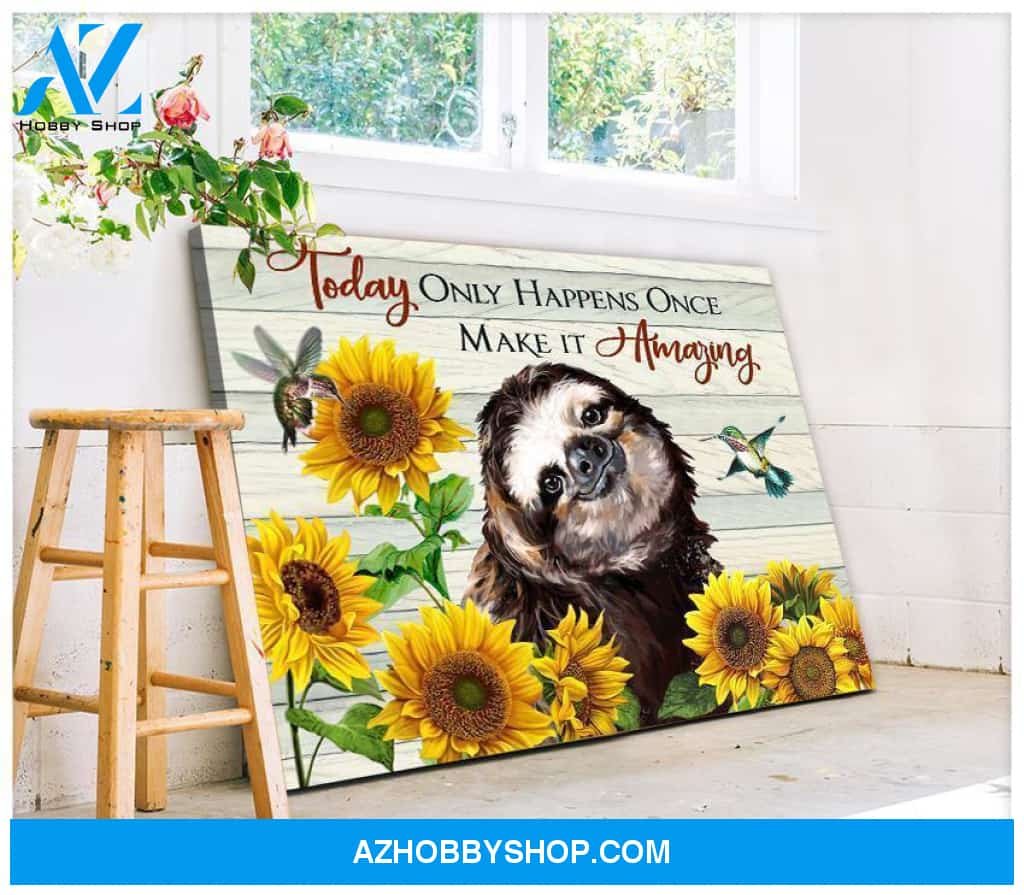 Sloth Make It Amazing Canvas Wall Art