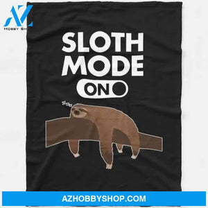 Sloth Mode On Sleeping Sloth Illustration Blanket Fleece Blanket
