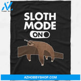 Sloth Mode On Sleeping Sloth Illustration Blanket Fleece Blanket