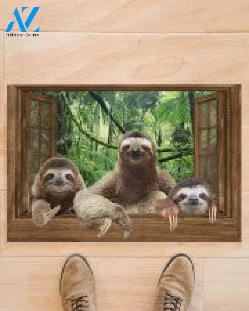 Sloth New World Outside Window Gift For You Doormat