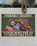 Sloth Probably Reading Gift Idea For Readers Doormat Welcome Mat Housewarming Gift Home Decor Funny Doormat Gift For Book Lovers