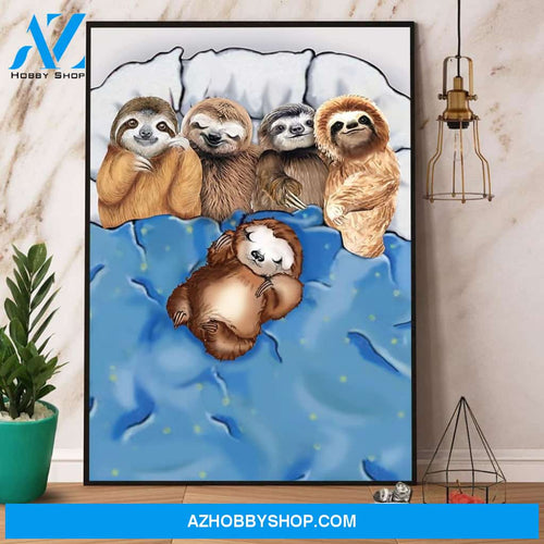 Sloth Sleeping Sloth Lovers Canvas And Poster, Wall Decor Visual Art