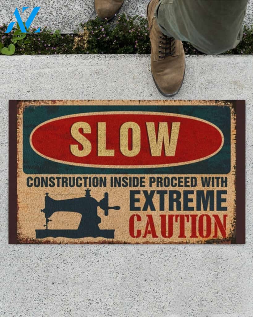 Slow Construction Inside Proceed With Extreme Caution Indoor And Outdoor Doormat Welcome Mat Housewarming Gift Home Decor Funny Doormat Gift Idea