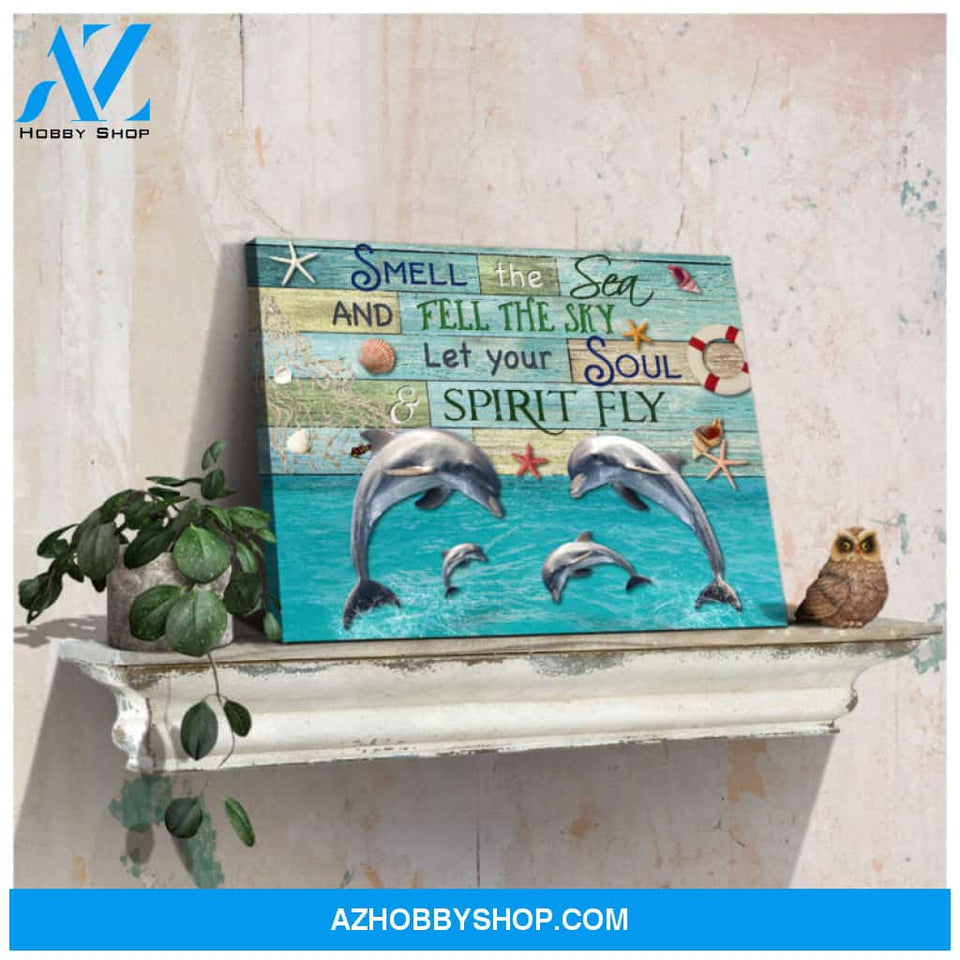 Ohcanvas Smell The Sea Dolphins Coastal House Wall Art Decor