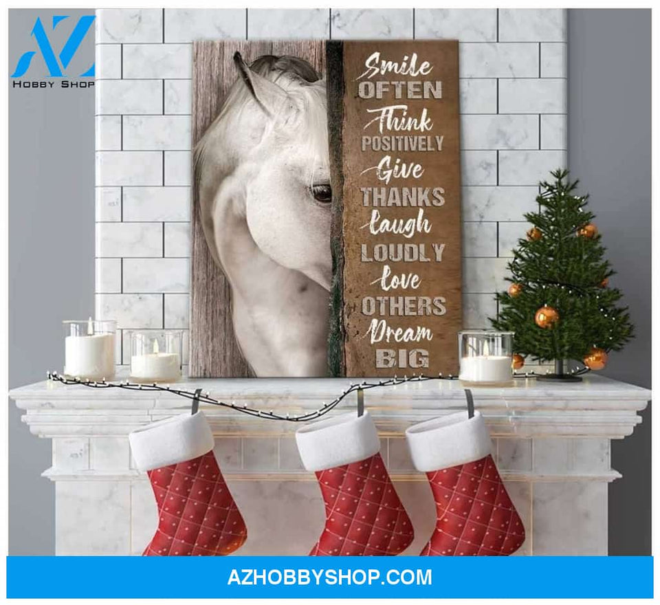 Smile Often Horse Wall Matte Canvas Christmas Wall Art
