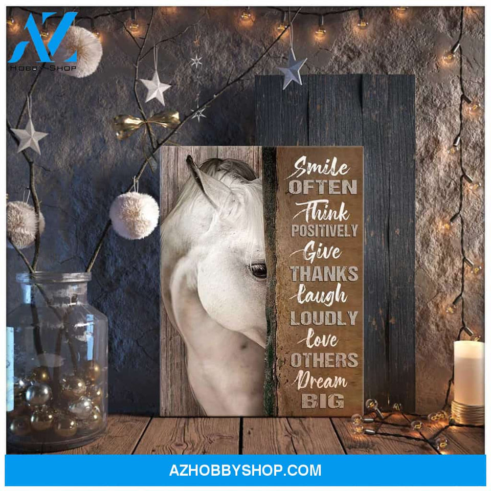 Smile Often Horse Wall Matte Canvas Christmas Wall Art