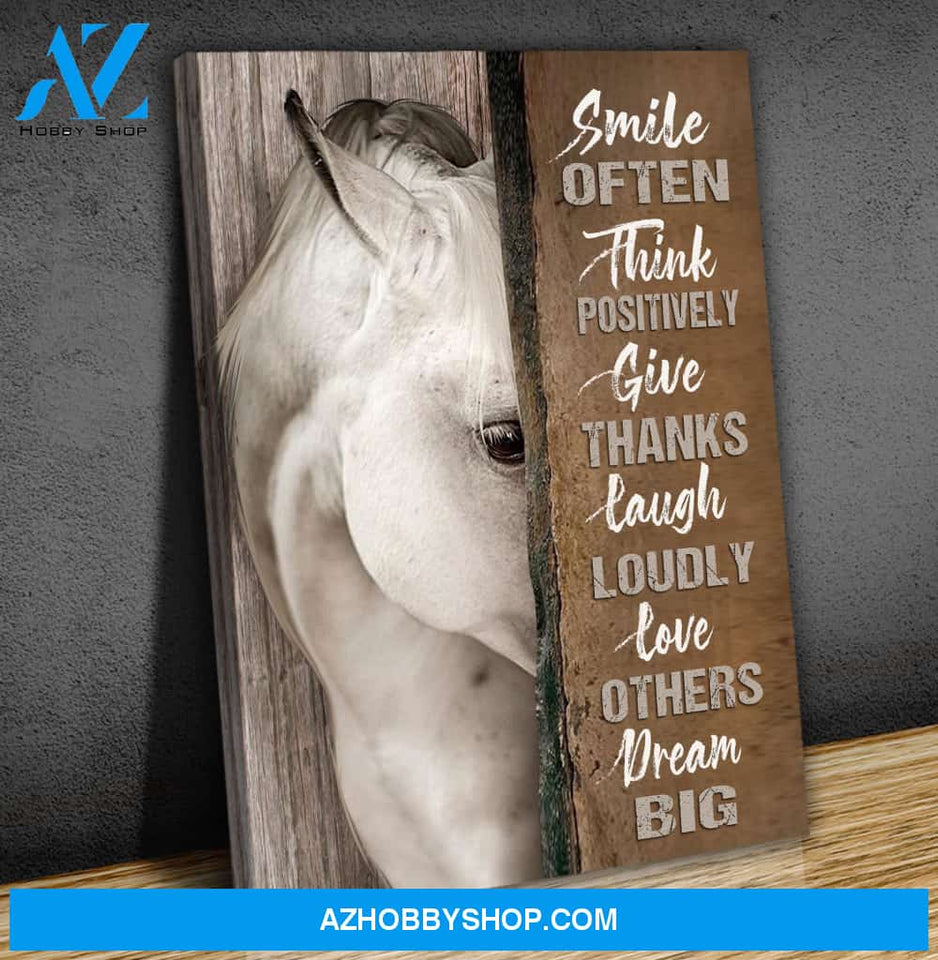 Smile Often Horse Wall Matte Canvas Christmas Wall Art