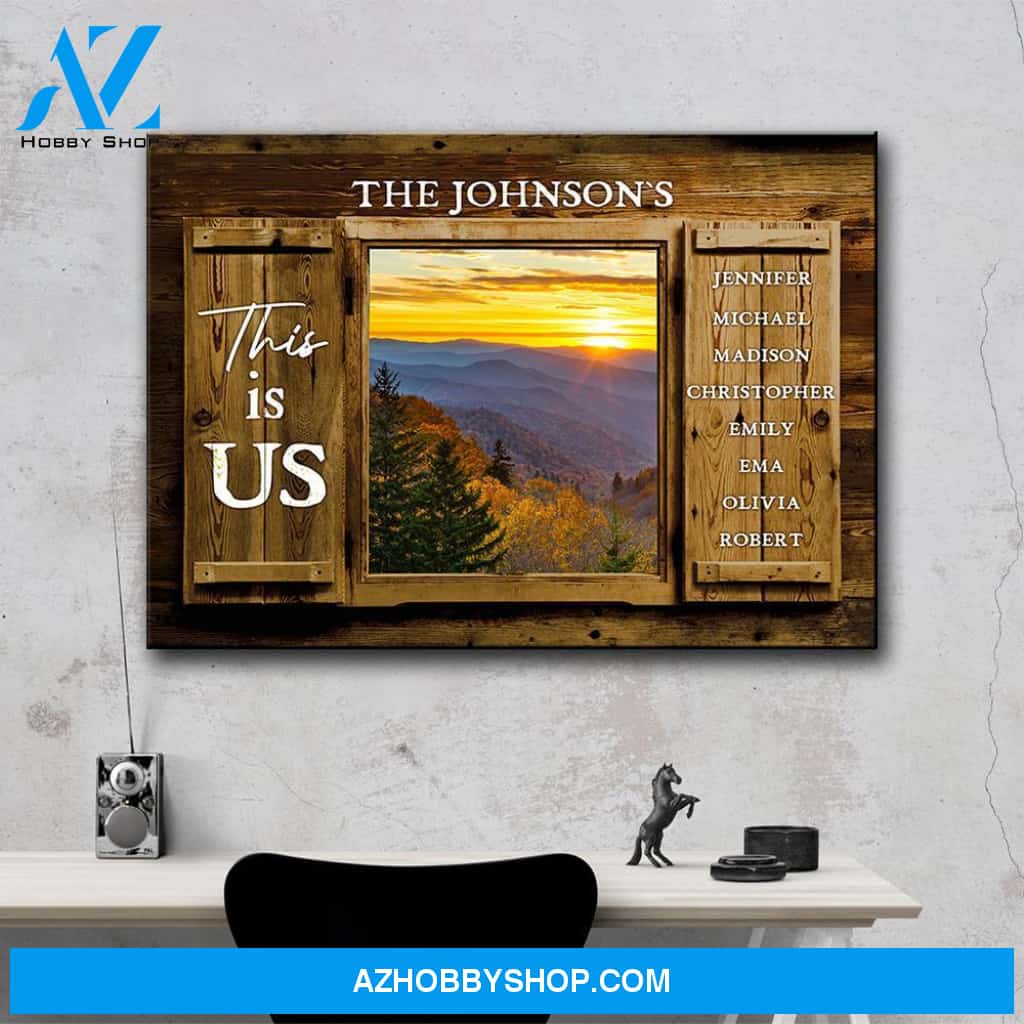 Smoky Mountain Color Wood Shutters Multi-Names Premium Canvas