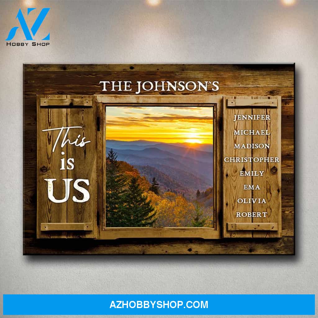 Smoky Mountain Color Wood Shutters Multi-Names Premium Canvas