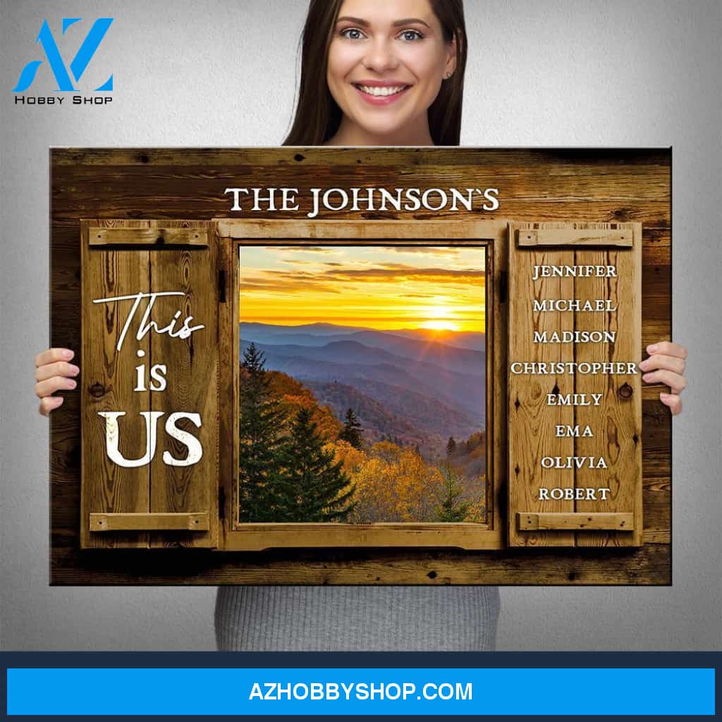 Smoky Mountain Color Wood Shutters Multi-Names Premium Canvas