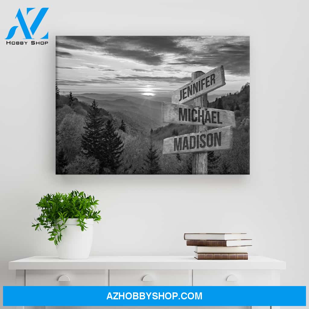 Smoky Mountains Multi-Names Premium Canvas