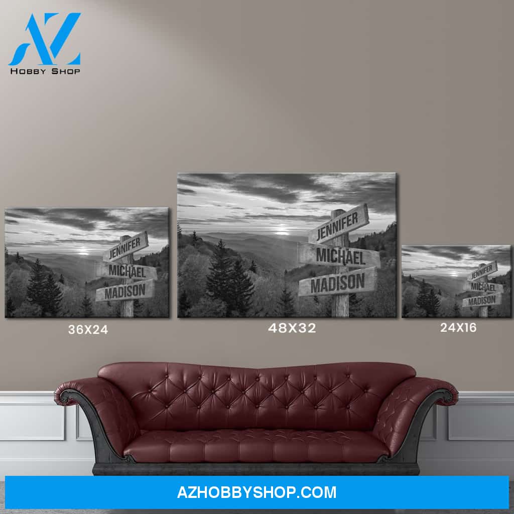 Smoky Mountains Multi-Names Premium Canvas