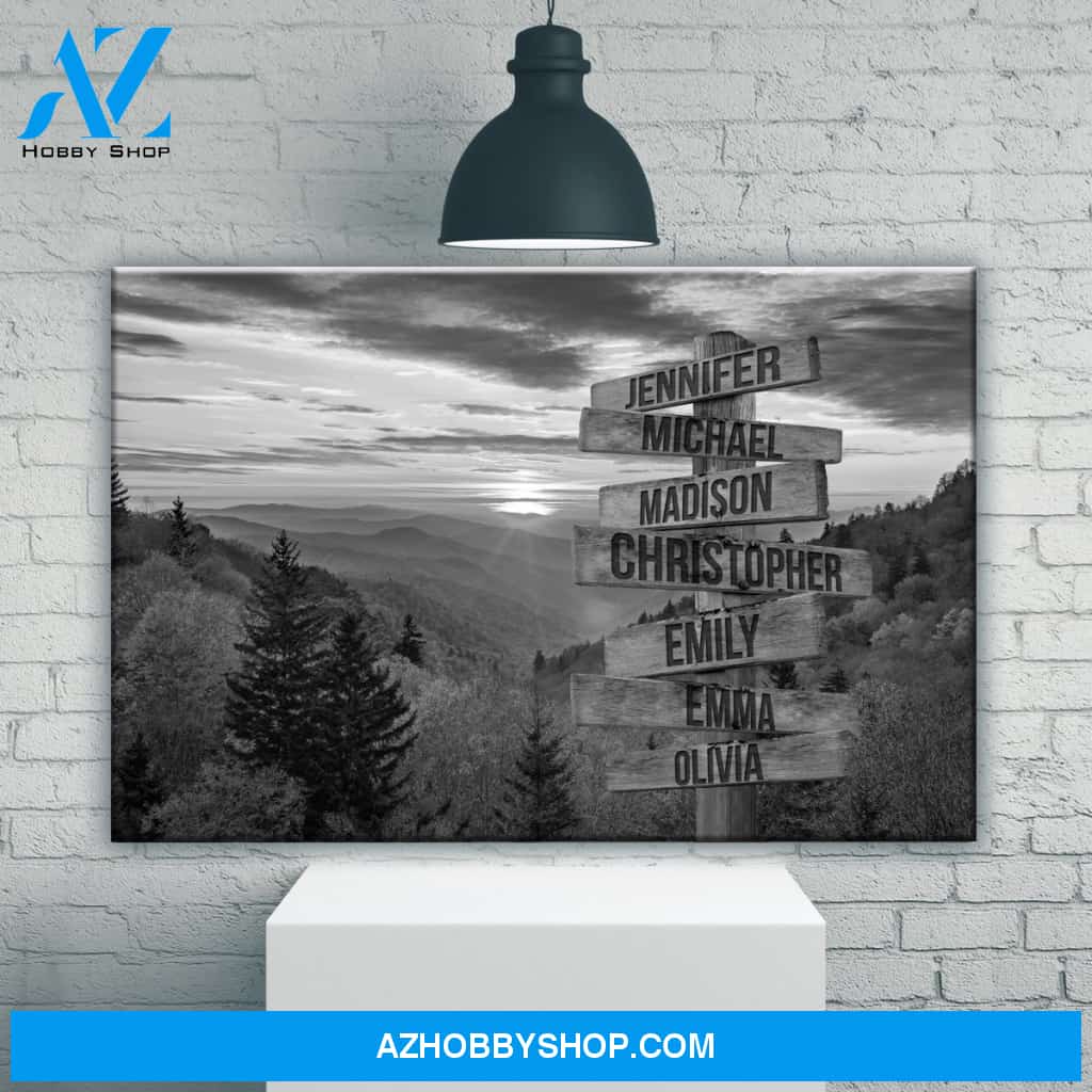 Smoky Mountains Multi-Names Premium Canvas