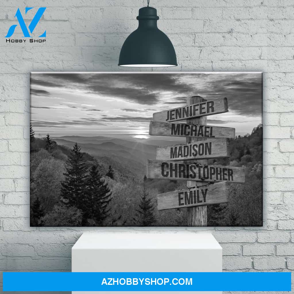 Smoky Mountains Multi-Names Premium Canvas