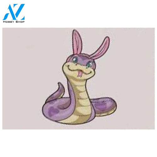 Snake Rabbit Ears Rabbit Snake Lover Funny Doormat Welcome Mat House Warming Gift Home Decor Funny Doormat Gift Idea