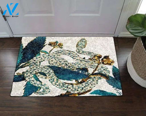 Snakes Camouflaged Under The Leaves Doormat Welcome Mat House Warming Gift Home Decor Funny Doormat Gift Idea
