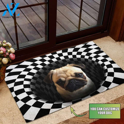 Sneaky Pug Doormat - Welcome Mat - Home Decor - Customized Dog You Want
