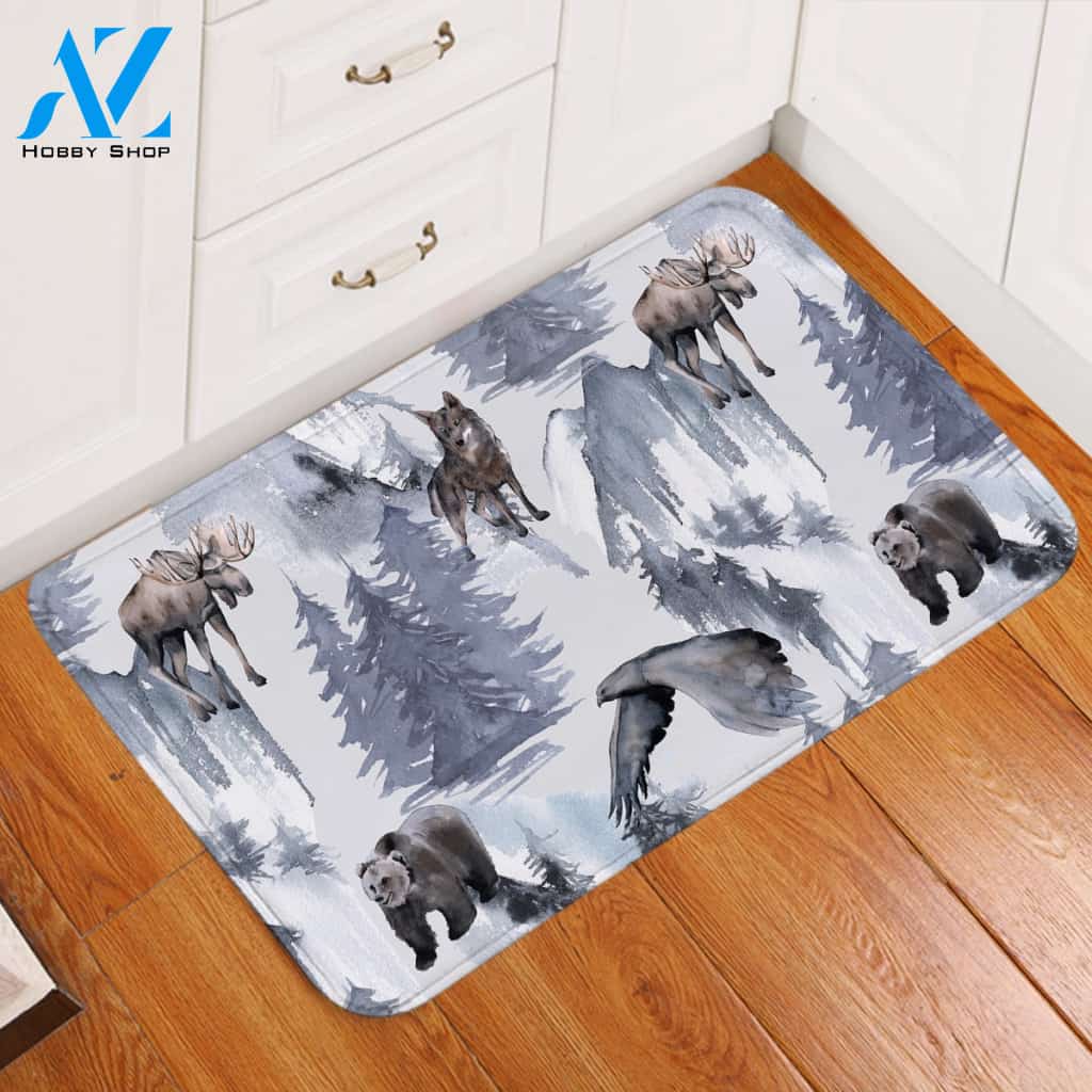 Snow Beasts Hazy Door Mat