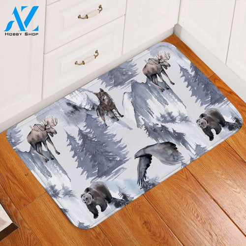 Snow Beasts Hazy Door Mat
